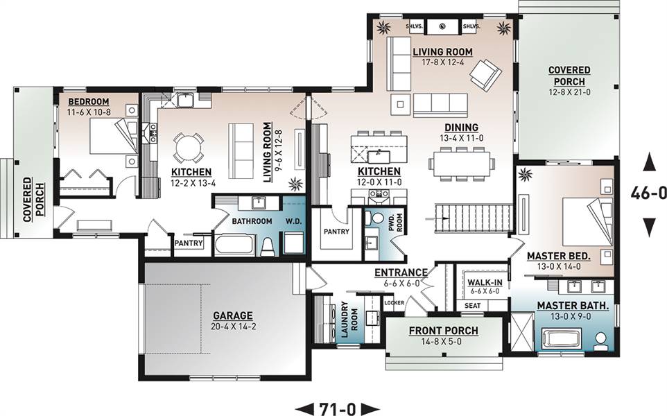 Multi Generational Farm House Style House Plan 8826 8826