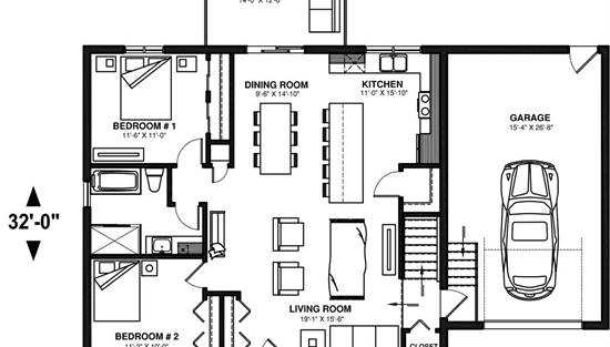 Rustic 2 Bedroom Cottage Style House Plan 9409: Nordika 5 - 9409