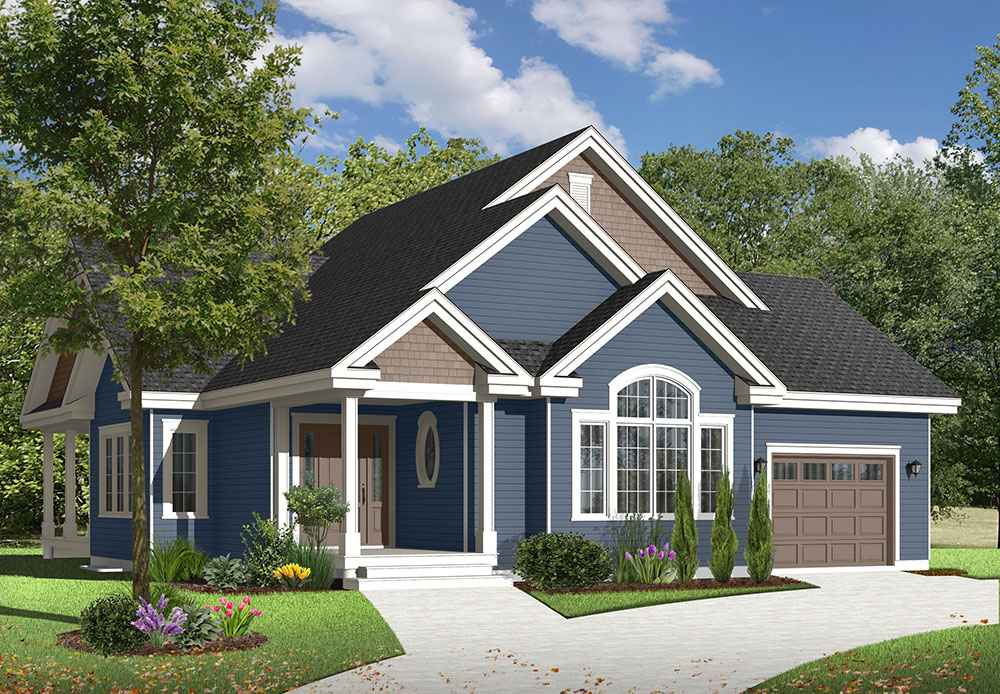 Maitland 2 A One Story Cottage House Plan With A 1 Car Garage 9554