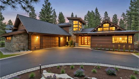 Striking Mountain Contemporary with Stone & Wood Facade