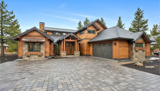 Mountain House with Stone and Wood Exterior