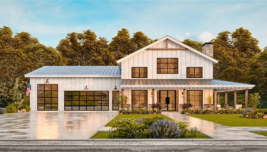 Modern Barndominium with 3-Car Garage