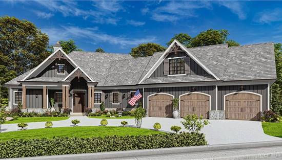 Craftsman Home with Optional Bonus and In-Law Suite