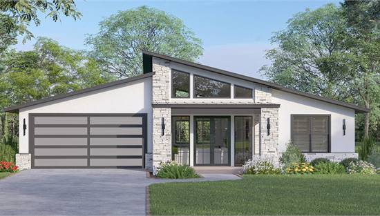 Modern Ranch with Clopay® Avante® Sleek Garage Door