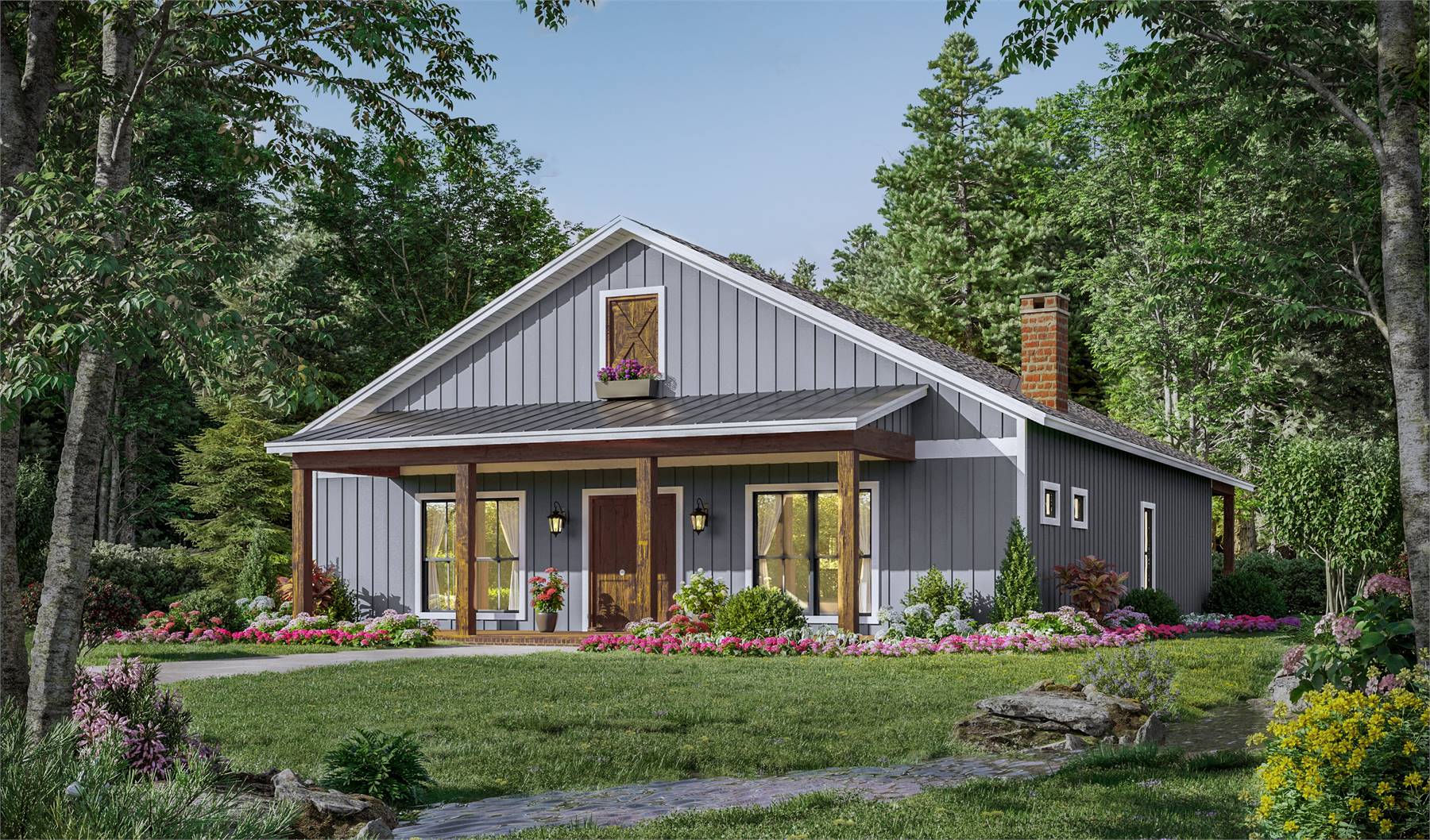 The Hardy 3 Bedroom Barndominium Style House Plan 8037 - 8037