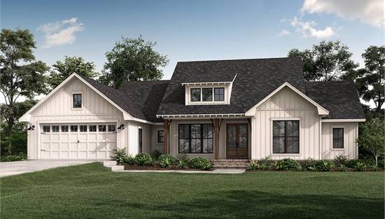 Country-Style Ranch with Front Gables & Dormer