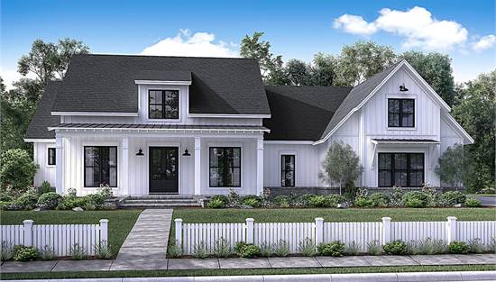 Classic Farmhouse Exterior with Gables & a Dormer