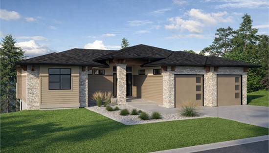 Contemporary Home with Front 2 Car Garage