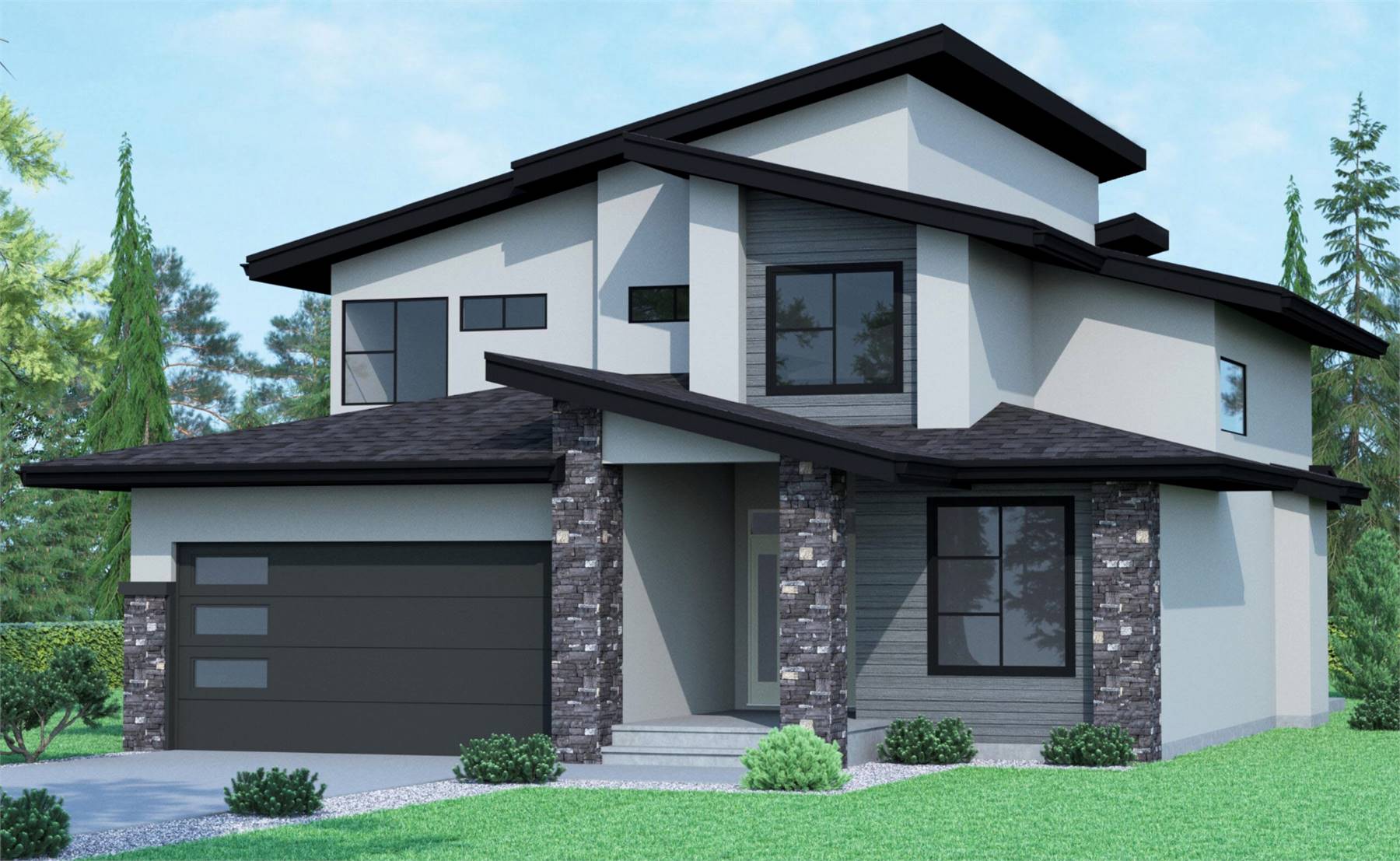 Modern Home with Sleek Roof Lines