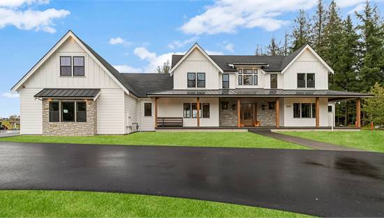 Luxury Two-Story Farmhouse with Gables & Side-Entry Garage