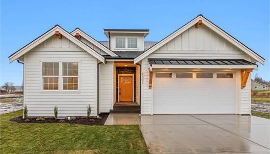 Chic Modern Farmhouse Facade with Center Dormer