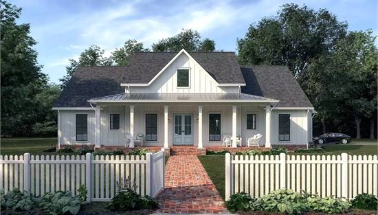 Modern Farmhouse with Sprawling Covered Porch