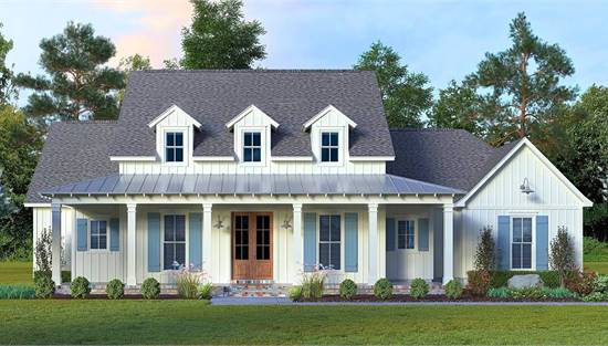 Modern Farmhouse with Sprawling Covered Porch