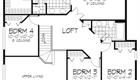 The Austin 1546 - 4 Bedrooms and 2 Baths | The House Designers - 1546