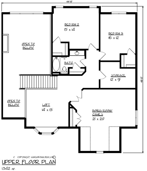 The Wexford 1691 - 4 Bedrooms and 2.5 Baths | The House Designers - 1691