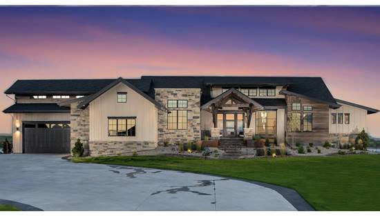 Stiking Modern Mountain Home with Brick and Stone Facade