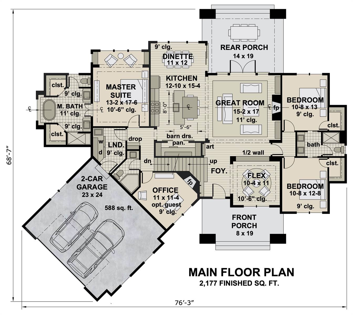 Craftsman Cottage House Plan With Oversized Pantry And Flex Room 9720