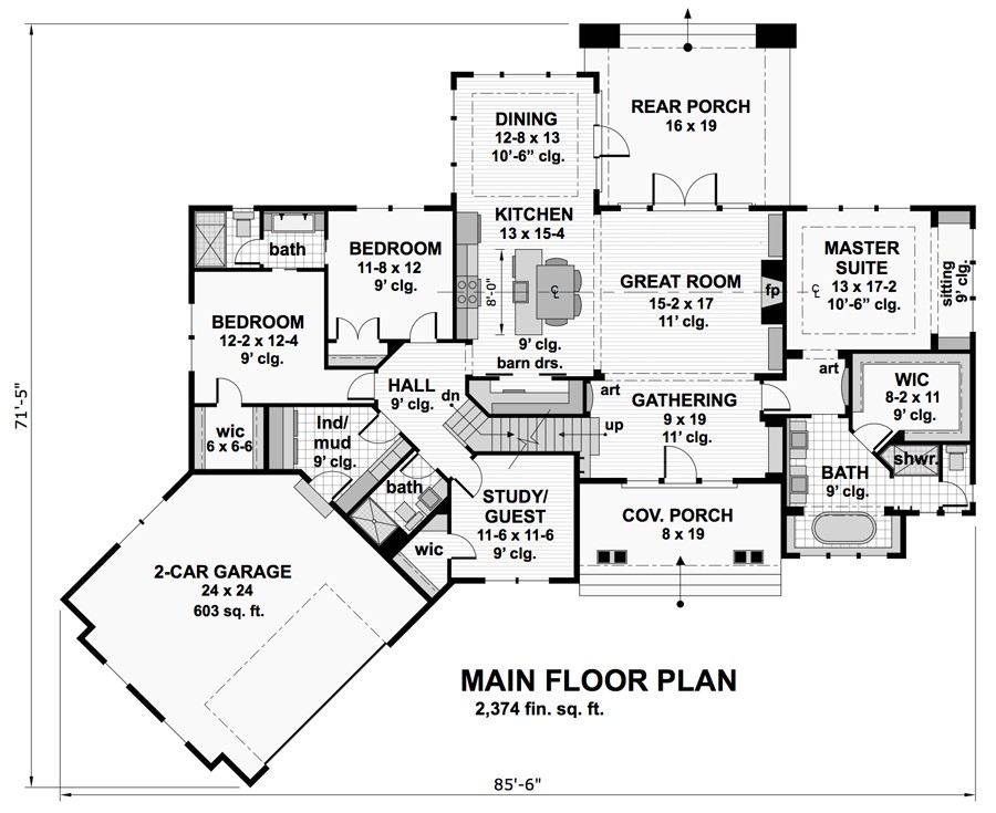 One Story Traditional House Plan   Plan 1060293 Image 3 