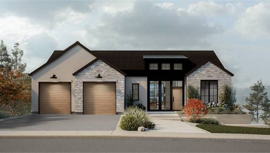 Stunning Contemporary with Double Garage Door