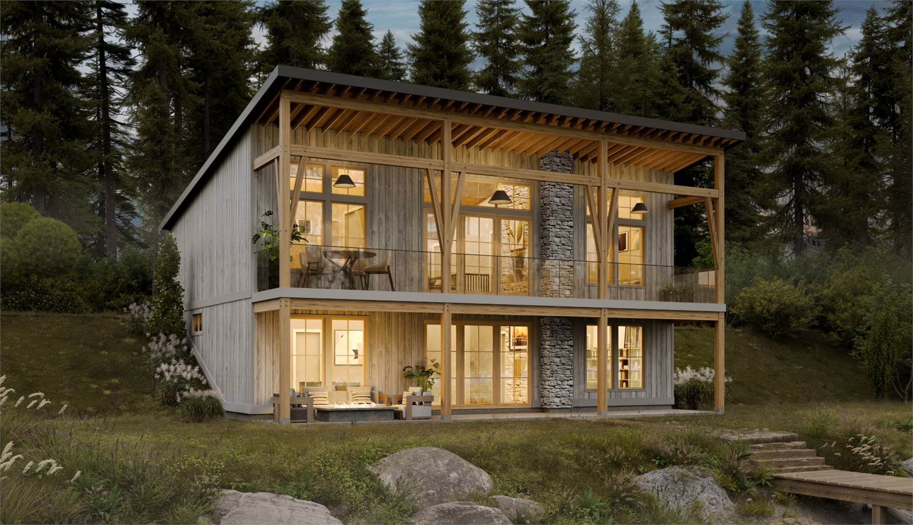 Rustic Lake House with Finished Walkout Basement