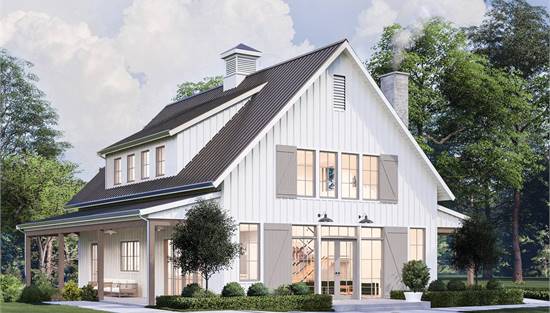 Contemporary Barndominium Farmhouse with Vaulted Ceilings