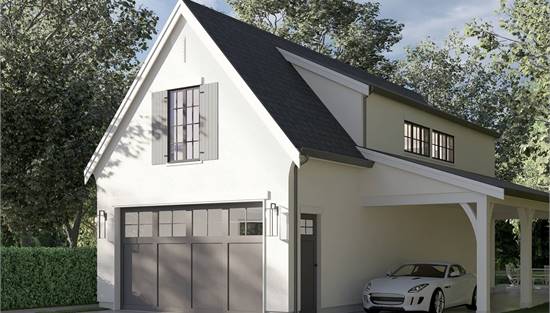 Traditional-Style Garage with Carport and 1-Bed Apartment