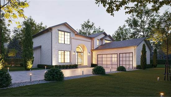 Contemporary Home with Courtyard Garage