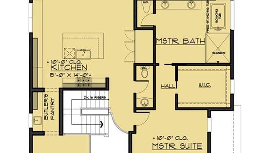 3 Bedroom Contemporary Style Two Story House Plan 8347