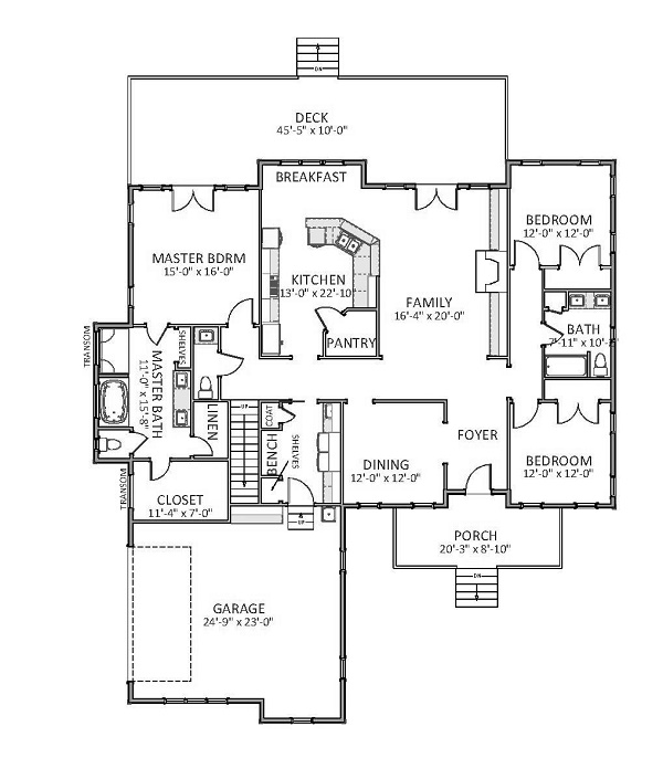 One Story Cape Cod Style House Plan 9377: Pinehurst - 9377