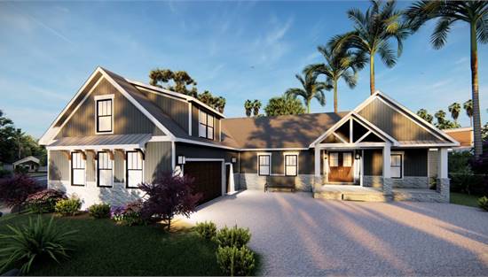 Craftsman Style with Large Garage in Courtyard