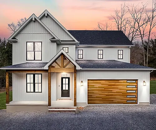 Bold Garage Doors with Horizontal Planks